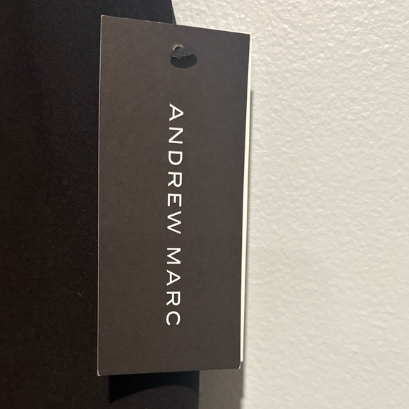 Andrew Marc Elegant Black Wide Leg Trousers - Picture 4 of 8